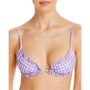 ANTHROPOLOGIE PEIXOTO LEAH BIKINI TOP - VIOLET GINGHAM